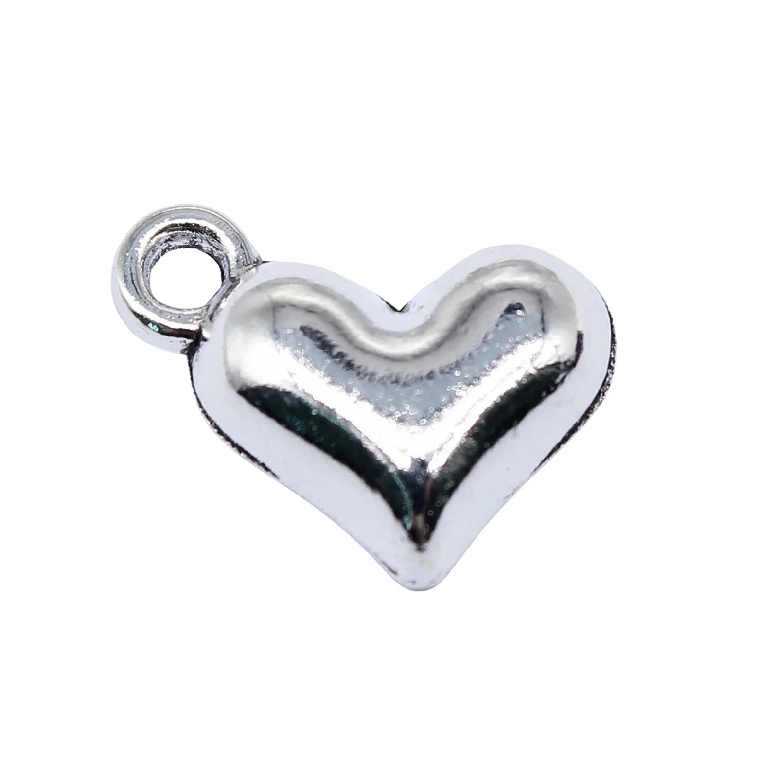 10x14mm 0.82g Antique Silver Zinc Alloy Heart Charm Pendant for DIY Necklace Bracelet Making