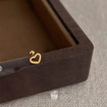 Copper Heart Screw Stud Earrings, Trendy Chinese Style Minimalist Anti-Loss Ear Jewelry