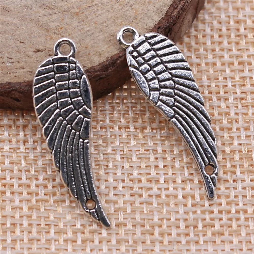 30x9mm 1.4g Multicolor Zinc Alloy Wing Connector Charm for DIY Bracelet Necklace Jewelry Making