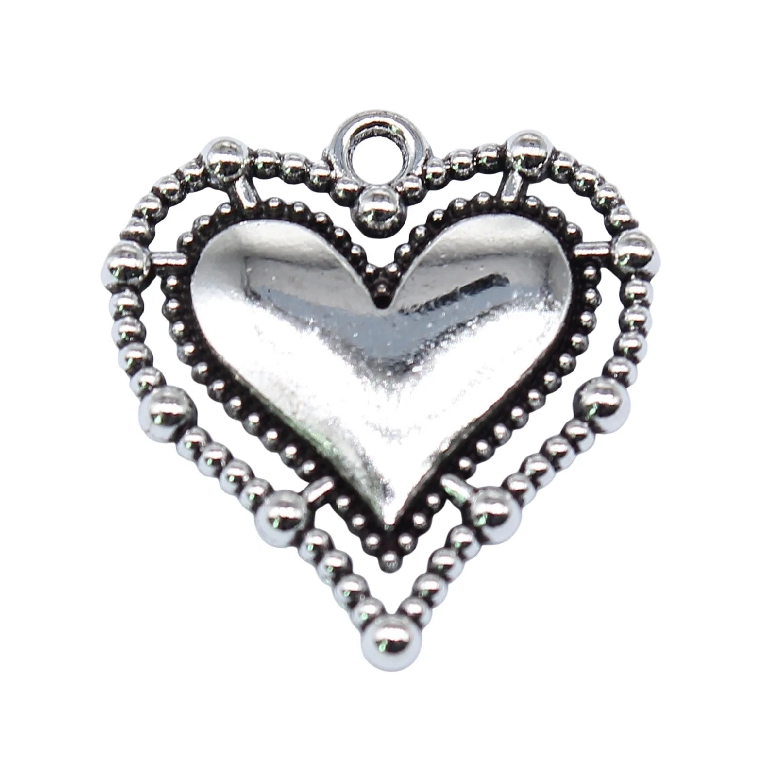 20x20mm 1.9g Antique Silver Zinc Alloy Gothic Heart Charm Pendant for DIY Necklace Bracelet Making