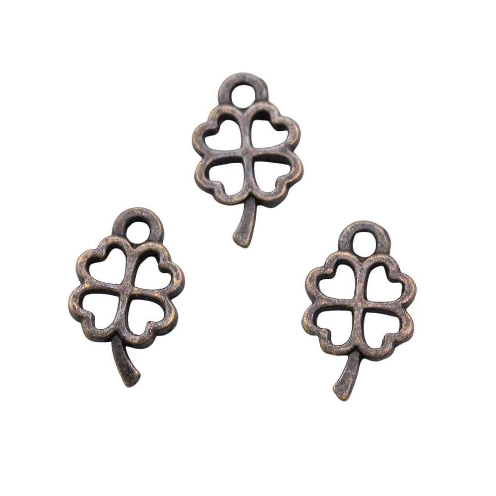 10x6mm 0.2g Multicolor Zinc Alloy Four Leaf Clover charm pendant for DIY bracelet necklace making