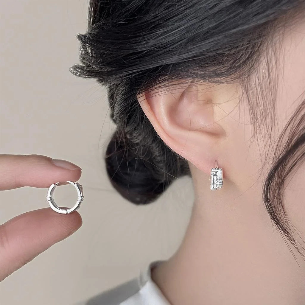 Light Luxury Minimalist Copper Rope Knot Hoop Drop Earrings for Women