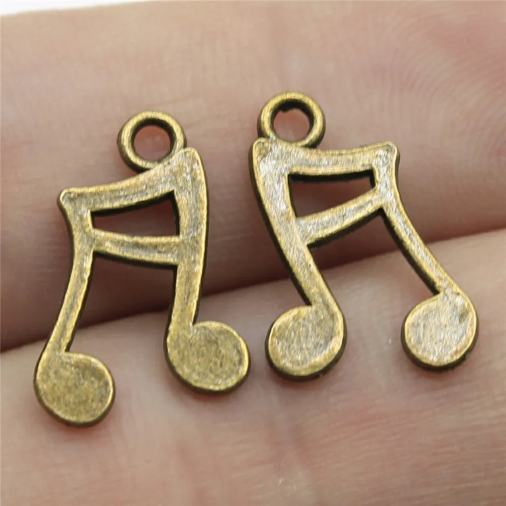 17x11mm 0.61g Multicolor Zinc Alloy Music Note Charm Pendant for Bracelet Necklace DIY Jewelry Making