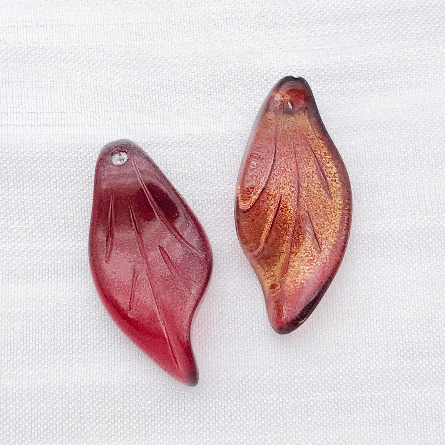 Colorful Glass Leaf Bead Charm Pendant for DIY Earrings Necklace Keychain Jewelry Making