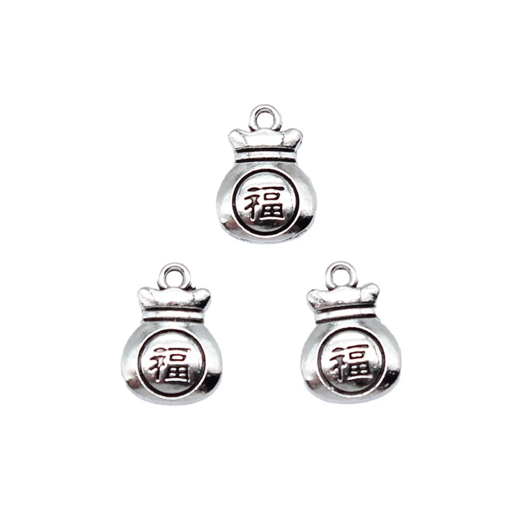 14x10mm 1.3g Antique Silver Zinc Alloy Lucky Bag Charm Pendant for DIY Necklace Bracelet Making