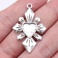 25x40mm 4.3g Antique Silver Zinc Alloy Gothic Heart Charm Pendant for DIY Necklace Bracelet Making