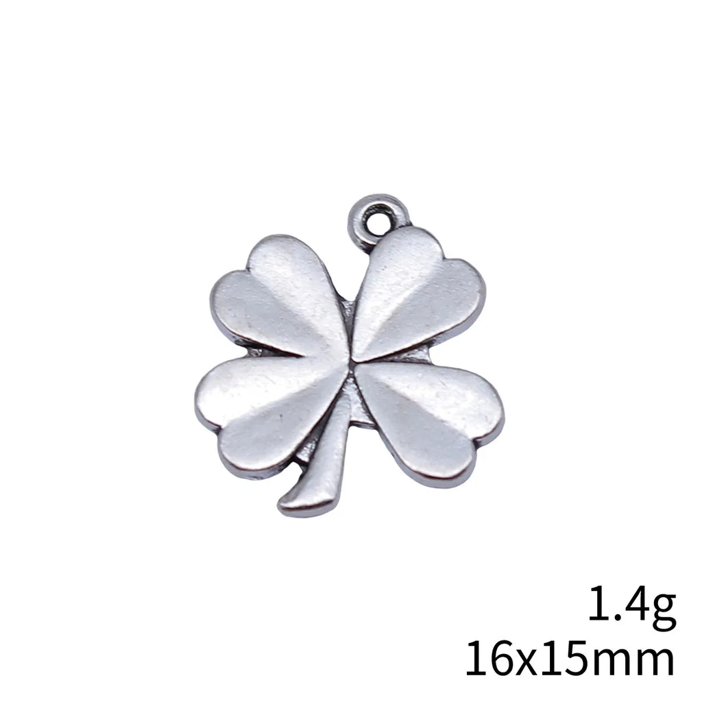 16x15mm 1.4g Multicolor Zinc Alloy Four Leaf Clover Charm Pendant for DIY Bracelet Necklace Jewelry