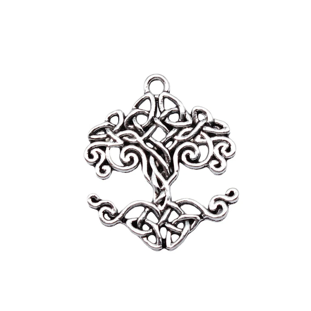 32x27mm 3.6g Antique Silver Zinc Alloy Skull Celtic Knot Tree of Life Charm Pendant for DIY Jewelry