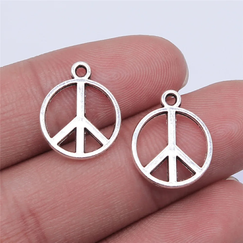 14x17mm 0.7g Multicolor Zinc Alloy Peace Symbol Charm Pendant for DIY Jewelry Making