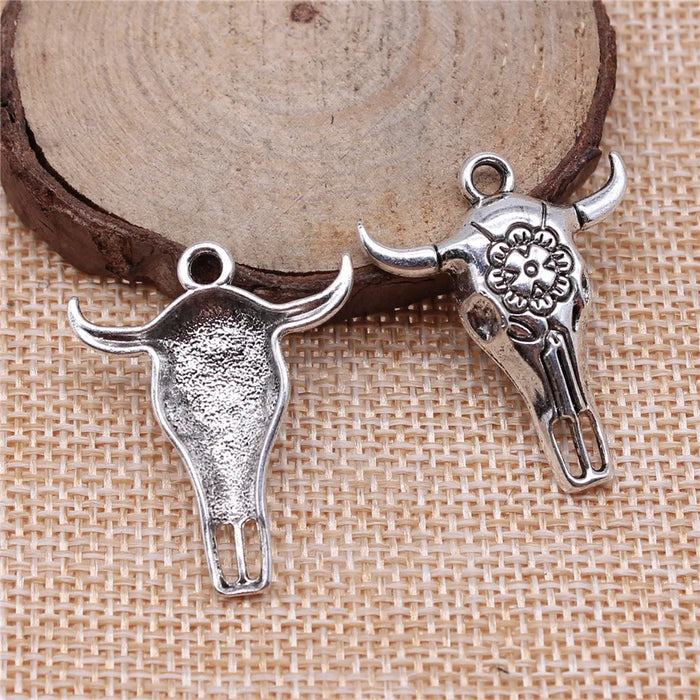 31x26mm 2.3g Multicolor Zinc Alloy Bull Head charm pendant for necklace bracelet DIY jewelry making
