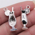 12x28mm 2.2g Antique Silver Zinc Alloy Cup of Lemon Juice Charm Pendant for DIY Jewelry Making