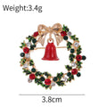 Elegant Christmas Tree And Wreath Enamel Rhinestone Alloy Brooch, Festive Lapel Pin Corsage Gift