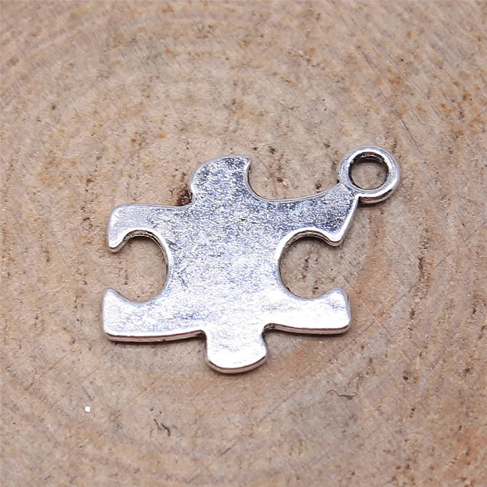 20x14mm 0.9g Antique Silver Zinc Alloy Puzzle Charm Pendant for DIY Necklace Bracelet Making