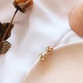 14K Gold Silver Plated Copper Geometric Ring Stud Earrings Korean Minimalist Sleep-Friendly Jewelry