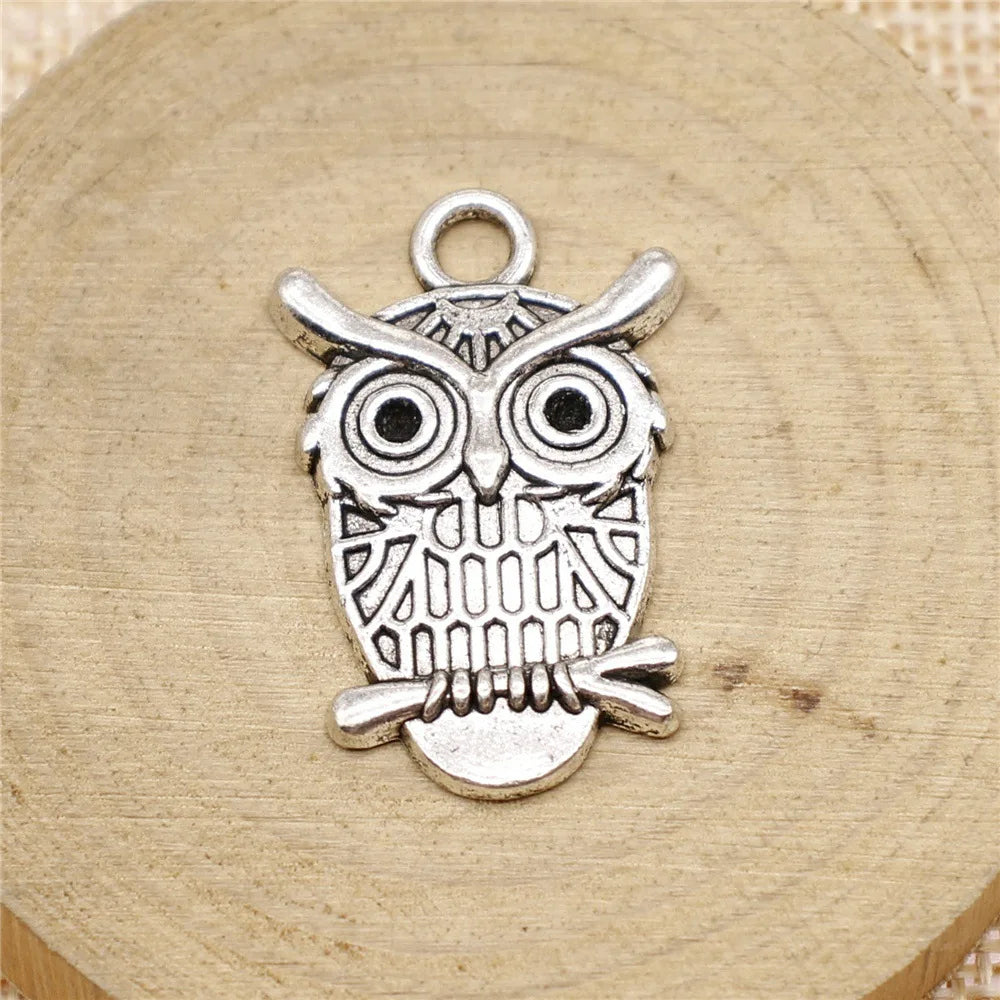 33x21mm 4.1g Multicolor Zinc Alloy Owl Cat Charm Pendant for DIY Necklace Bracelet Jewelry Making
