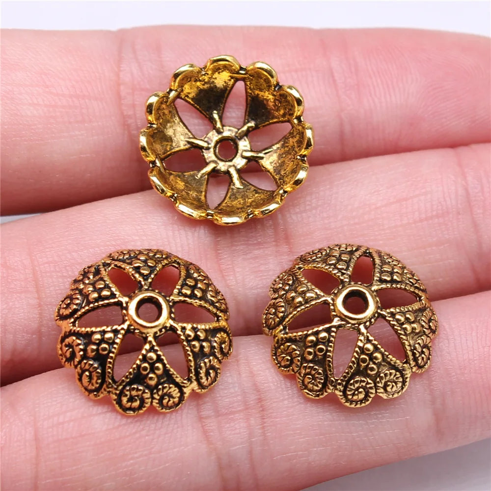 19x19x6mm 1.8g Multi-Color Zinc Alloy Large Flower Bead Caps for DIY Bracelet Necklace Jewelry Making