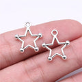 18x16mm 0.7g Antique Silver Zinc Alloy Five-Point Star Charm Pendant for DIY Necklace Bracelet Making
