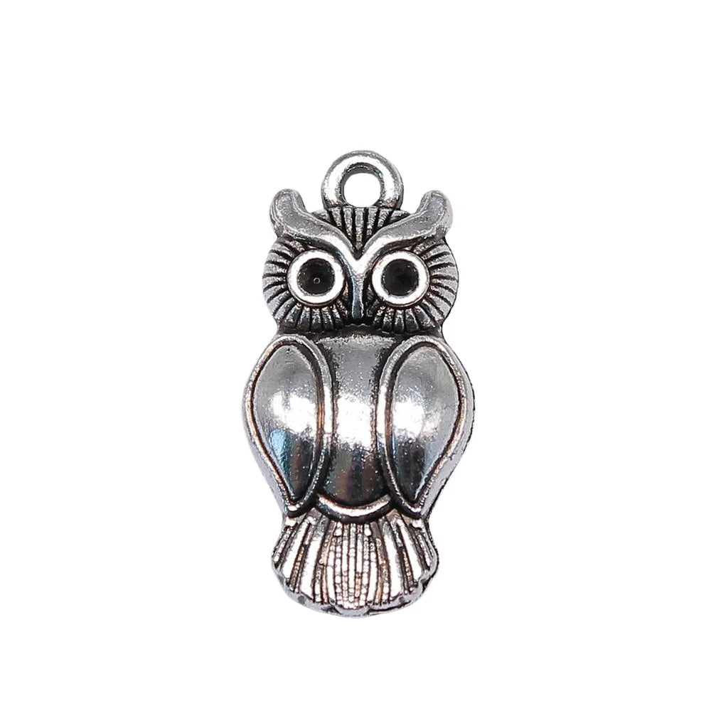 26x13mm 2g Multicolor Zinc Alloy Owl Cat Charm Pendant for DIY Necklace Bracelet Jewelry Making