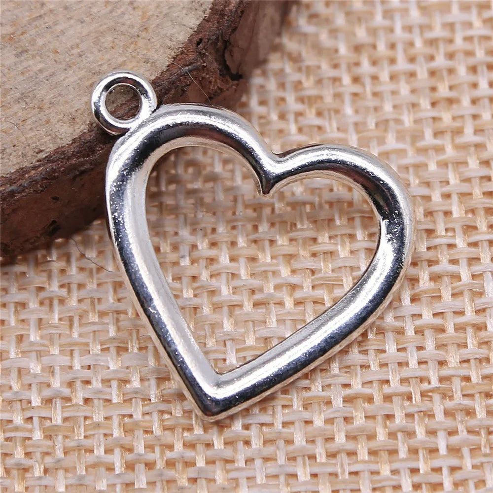20x24mm 1.7g Multicolor Zinc Alloy Heart Charm Pendant for DIY Bracelet Necklace Jewelry Making
