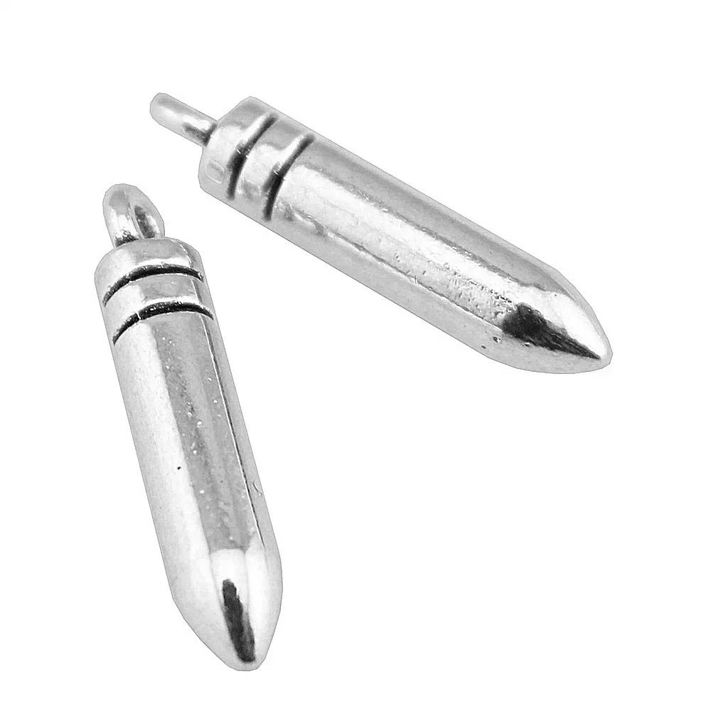 23x4mm 2g Multicolor Zinc Alloy Bullet Charm Pendant for DIY Necklace Bracelet Jewelry Making