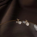 14K Gold Plated Alloy Flower Stud Earrings for Women Fresh Style Ear Jewelry