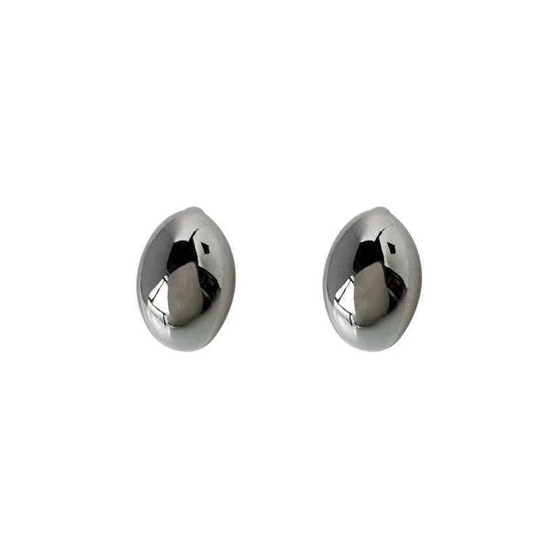 Sweet Cool Silver Plated Copper Waterdrop Stud Earrings Smooth Minimalist Fashion Jewelry