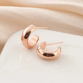 Vintage Gold Alloy Spiral Disc C Hoop Stud & Clip On No Piercing Minimalist Metal Ear Cuff Earrings