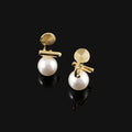 Elegant Faux Pearl Gold Alloy Bar Stud & Clip On No Piercing French Minimalist Commuter Earrings