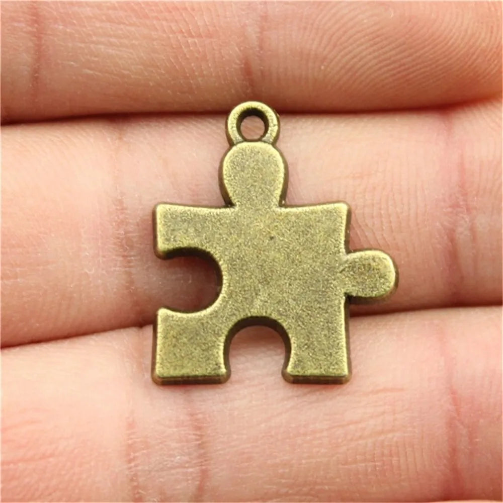 23x20mm 2g Zinc Alloy Puzzle Charm Pendant for DIY Necklace Bracelet Jewelry Accessories