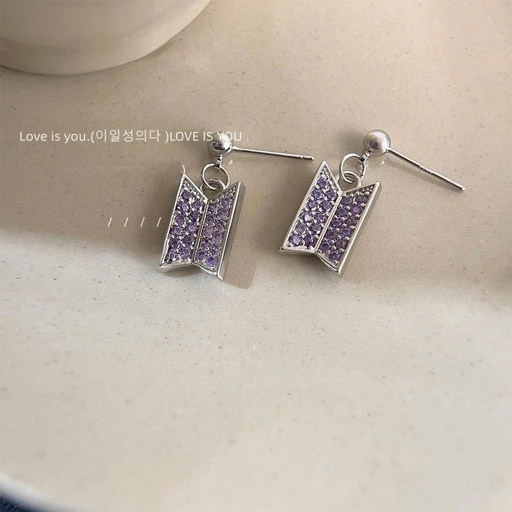 Style Copper Hexagon Drop Earrings With Micro Pave Zircon Geometric Niche Design