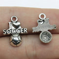 20x16mm 1.5g Multicolor Zinc Alloy I Love Football Sports Charm Pendant for Bracelet Necklace Making