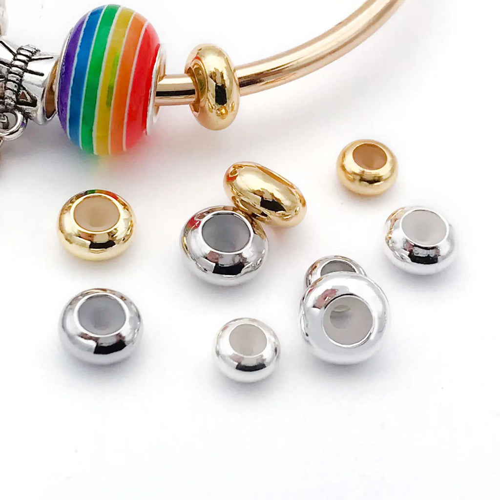 Silicone Flat Wheel Spacer Positioning Beads for DIY Bracelets Necklaces Bangles