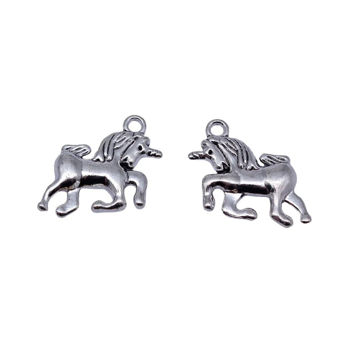 27x19mm 3.4g Antique Silver Tone Zinc Alloy Unicorn Charm Pendant for Necklace Bracelet DIY Jewelry