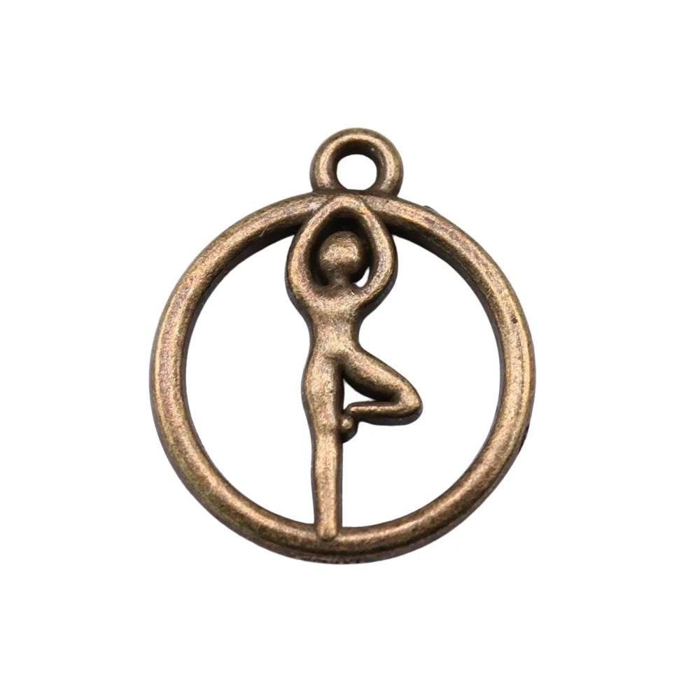 19x16mm 1g Multicolor zinc alloy Yoga charm pendant for DIY bracelet necklace jewelry making