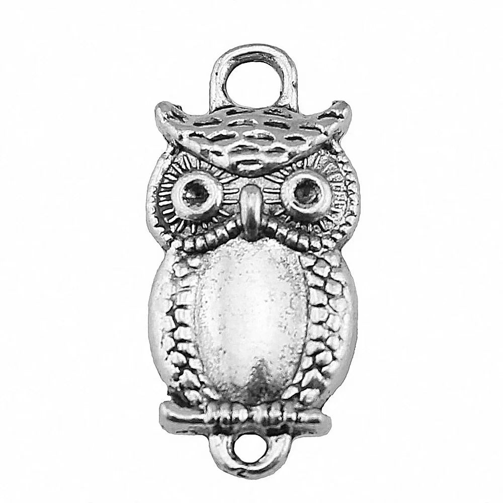 27x13mm 2.2g Zinc Alloy Owl Cat Connector Charm Pendant for DIY Necklace Bracelet Jewelry Making