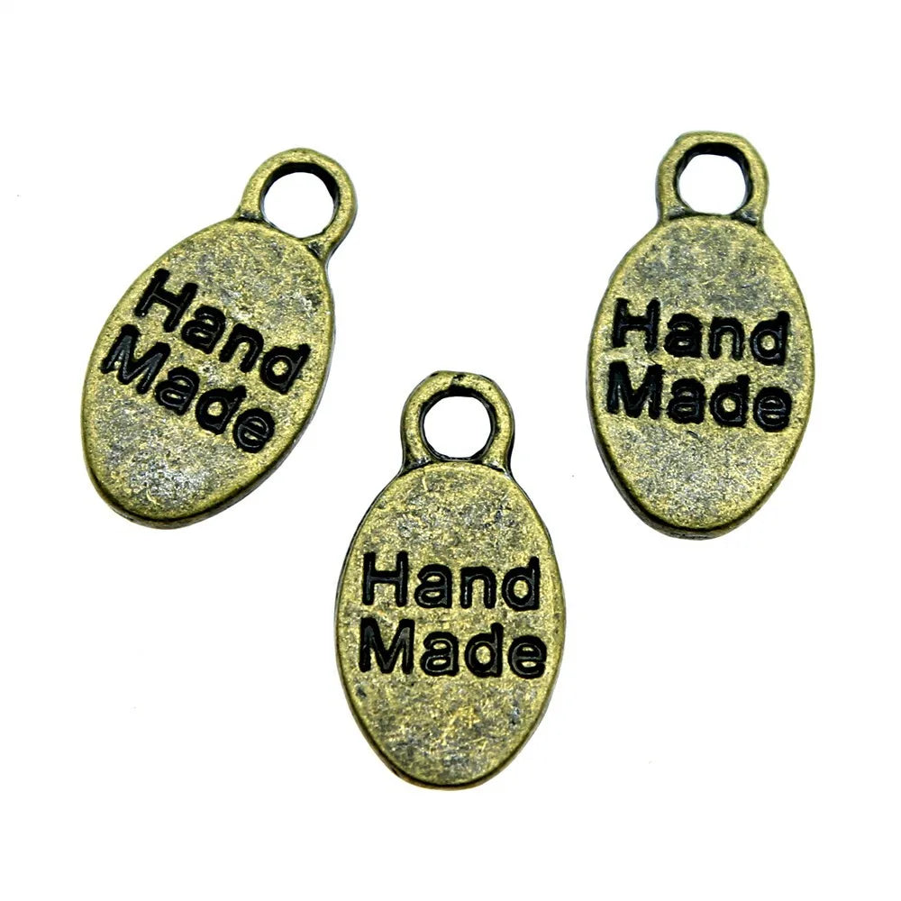 15x8mm 0.6g Antique Bronze Zinc Alloy hand made Letter Charm Pendant for DIY Jewelry Making