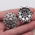 27x32mm 2.6g Antique Silver Zinc Alloy Four Hole Body Chain Connector Charm for Waist Chain Jewelry