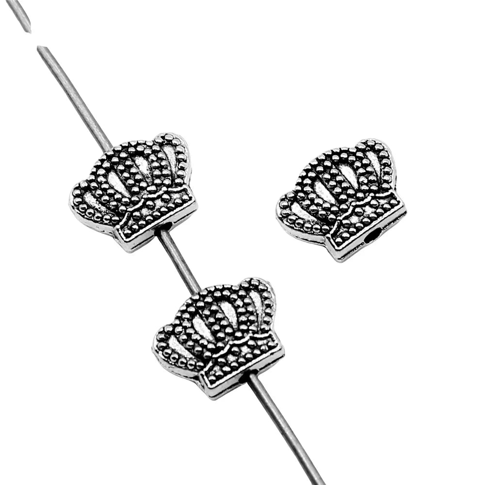 6x9mm 0.6g Antique Silver Zinc Alloy Crown Spacer Beads for DIY Bracelet Necklace Jewelry
