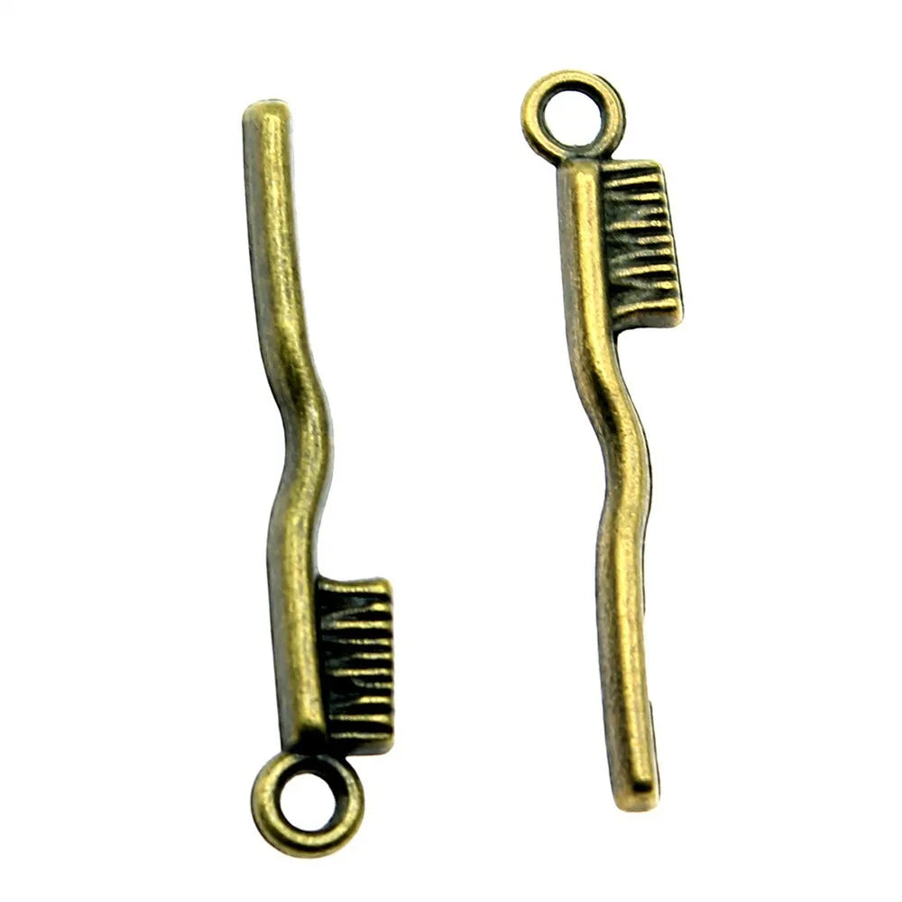 29x13mm 1.2g Multicolor Zinc Alloy Toothbrush Charm Pendant for DIY Bracelet Necklace Jewelry Making
