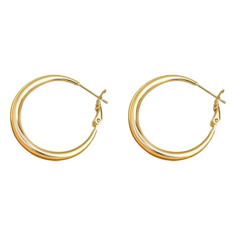 Fashion Geometric Round Hoop Earrings Eco-Friendly Copper Oversized Casual Statement Earrings