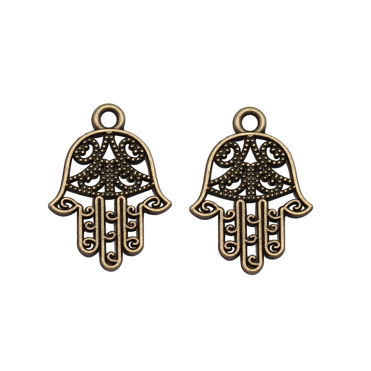 20x15mm 0.8g Multicolor Zinc Alloy Hamsa Hand Charm Pendant for DIY Bracelet Necklace Making