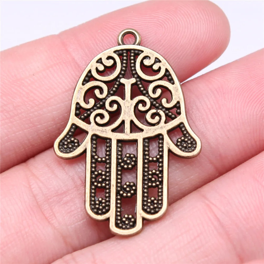 35x24mm 3.4g Multicolor Zinc Alloy Hand Charm Pendant for DIY Necklace Bracelet Making