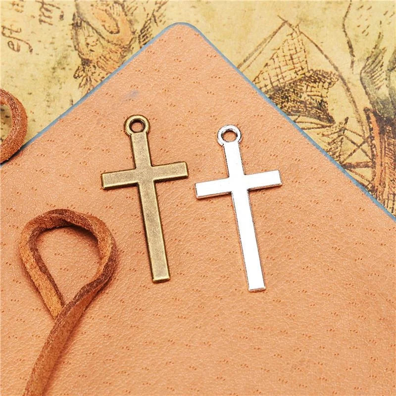30x14MM Antique Silver Zinc Alloy Cross Charm Pendant for DIY Necklace Bracelet Jewelry Making