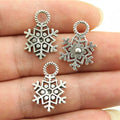 21x14mm 1.2g Multicolor Zinc Alloy Snowflake Charm Pendant for DIY Christmas Jewelry Making