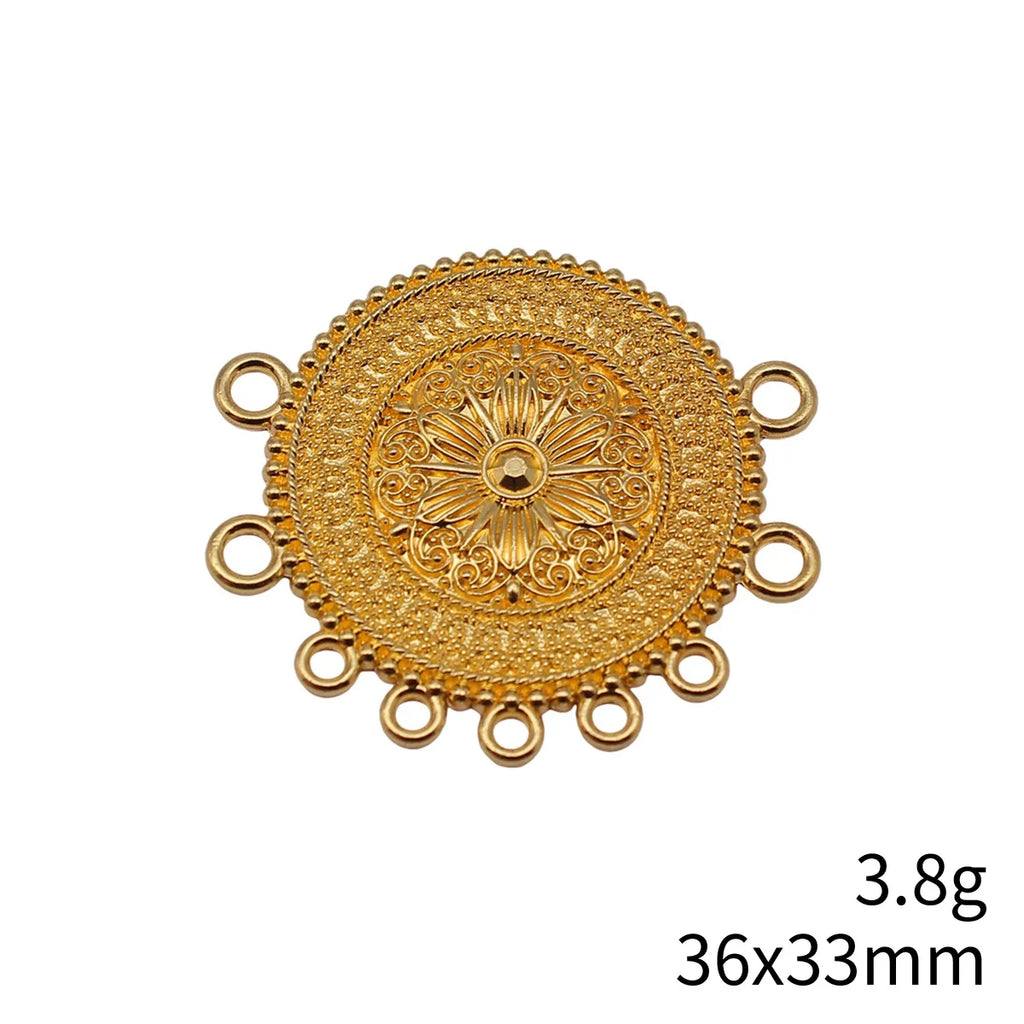 36x33mm 3.8g Multicolor Zinc Alloy Multi-Hole Body Chain Connector Charm for DIY Waist Chain Making