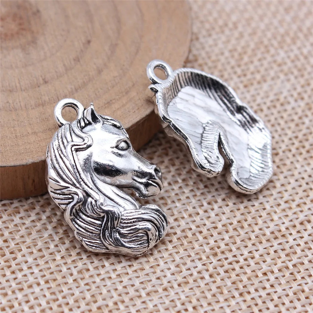 18x28mm 3.9g Multicolor Zinc Alloy Horse Head Charm Pendant for DIY Necklace Bracelet Jewelry Making