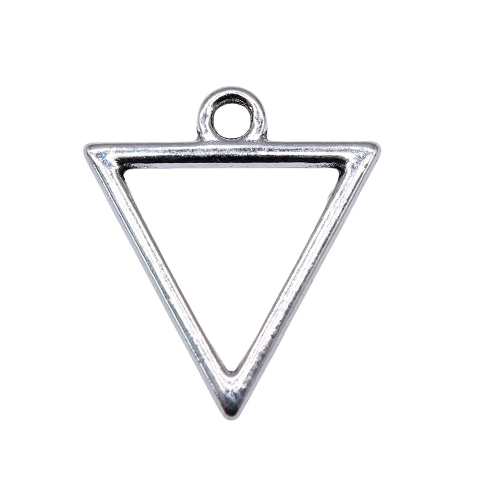 18x16mm 0.6g Multicolor Zinc Alloy Hollow Geometric Triangle Charm Pendant for DIY Jewelry Making