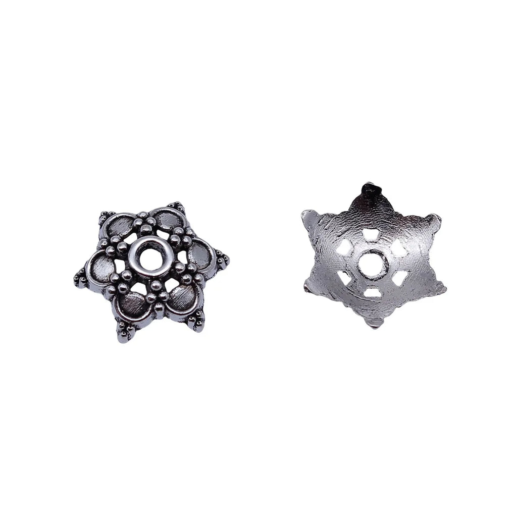 13x13x4.2mm 0.61g Antique Silver Zinc Alloy Flower Bead Cap Jewelry Findings for Clothing Jewelry DIY