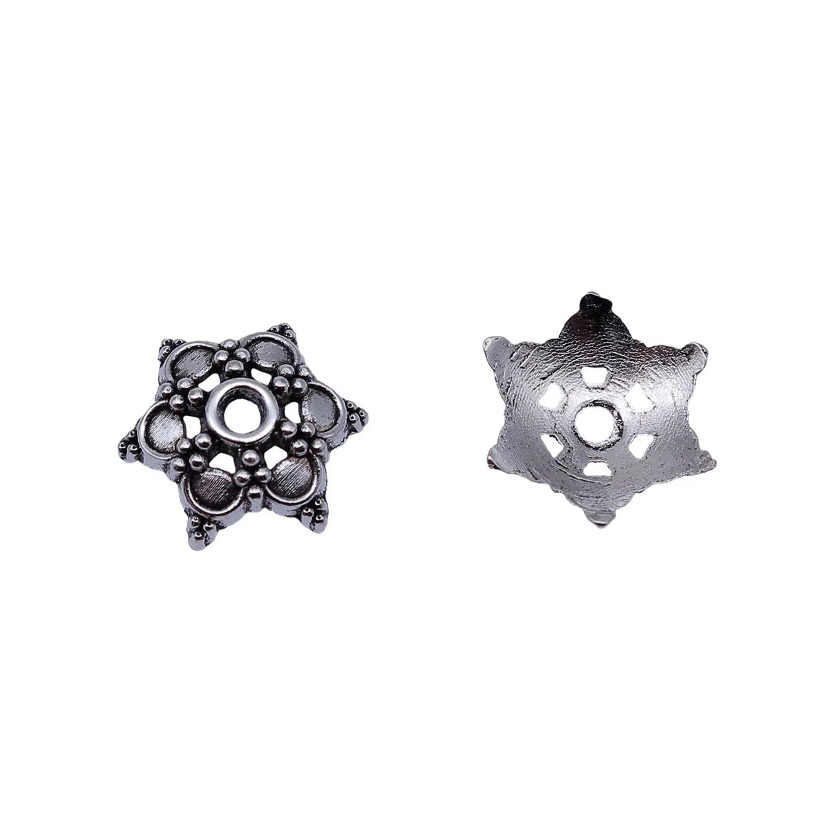 13x13x4.2mm 0.61g Antique Silver Zinc Alloy Flower Bead Cap Jewelry Findings for Clothing Jewelry DIY