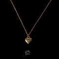 14K Gold Plated Copper Heart Pendant Necklace For Women Korean Minimalist Collarbone Chain